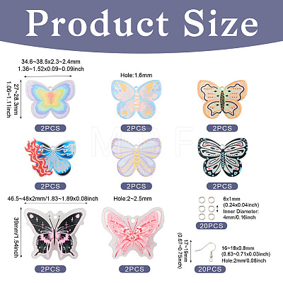  DIY Butterfly Earring Making Kit DIY-TA0005-24-1