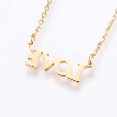 304 Stainless Steel Pendant  Necklaces NJEW-P224-22G-1