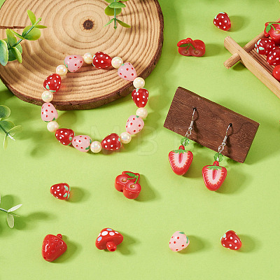 30Pcs 5 Styles Opaque Acrylic Beads MACR-TA0002-94-1