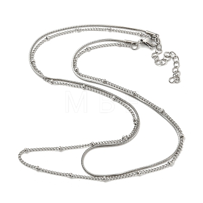 Non-Tarnish 304 Stainless Steel Double-Layer Necklace LS-NJEW-Q321-01P-1
