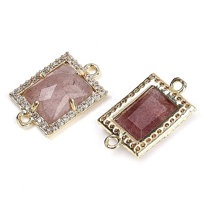 Natural Strawberry Quartz Faceted Rectangle Links G-I375-07G-07-1