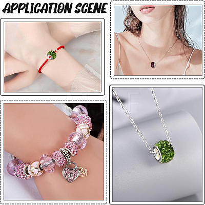 Handmade Polymer Clay Rhinestone European Large Hole Beads with Silver Color Plated Brass Cores FPDL-PA0001-02A-1