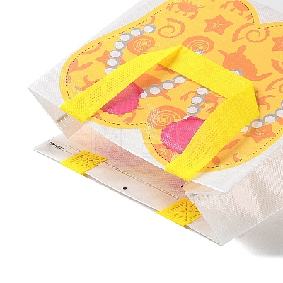 Summer Beach Theme Printed Flip Flops Non-Woven Reusable Folding Gift Bags with Handle ABAG-F009-E11-1