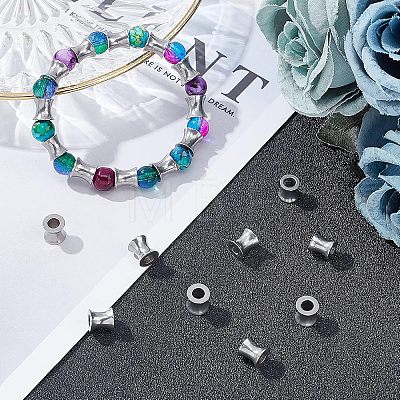 Unicraftale 32Pcs 2 Colors 304 Stainless Steel European Beads STAS-UN0039-77-1