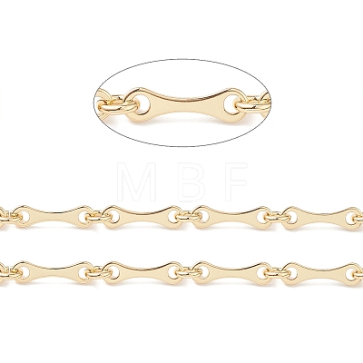 Rack Plating Brass Bar Link Chains CHC-K013-03-1