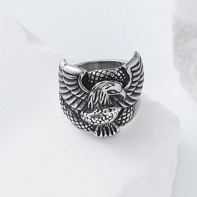 304 Stainless Steel Snake with Eagle Finger Rings for Men TH9949-4-1