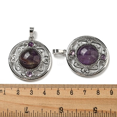 Natural Amethyst Pendants G-Q158-03F-1