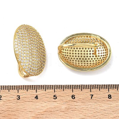 Brass Micro Pave Clear Cubic Zirconia Hoop Earrings EJEW-C182-01G-1