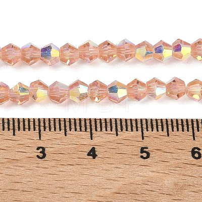 Electroplate Transparent Glass Beads Strands EGLA-K015-18C-1
