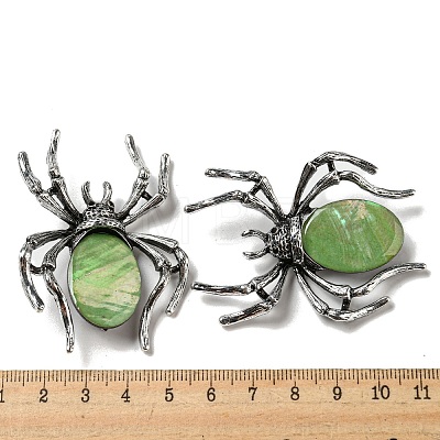 Dual-use Items Alloy Pave Dyed Shell Spider Brooch JEWB-C026-04G-AS-1