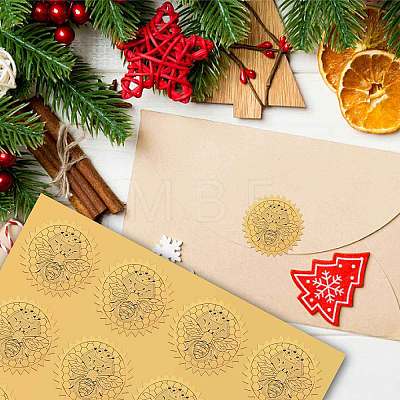 34 Sheets Self Adhesive Gold Foil Embossed Stickers DIY-WH0509-069-1