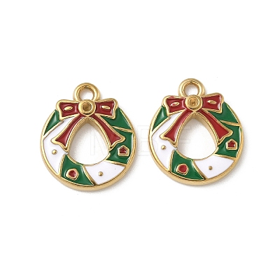 304 Stainless Steel Enamel Pendants STAS-L300-012G-39-1