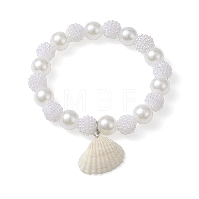 4Pcs 4 Style ABS Plastic Imitation Pearl Beaded Stretch Bracelets Set BJEW-JB10104-1