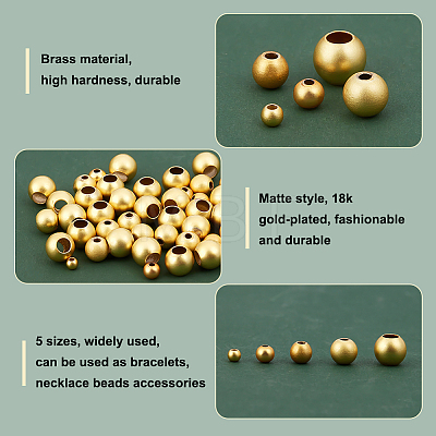   250Pcs 5 Style Brass Beads KK-PH0009-28-1