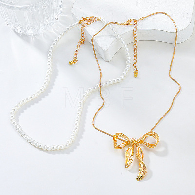 Fashionable Necklace Sets NJEW-K384-06G-1