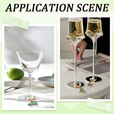 8Pcs Brass Wine Glass Charm Rings AJEW-SC00080-1