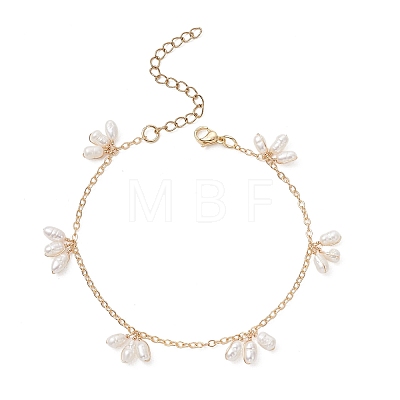 Natural Cultured Freshwater Pearl Rice Charm Bracelets BJEW-TA00723-1