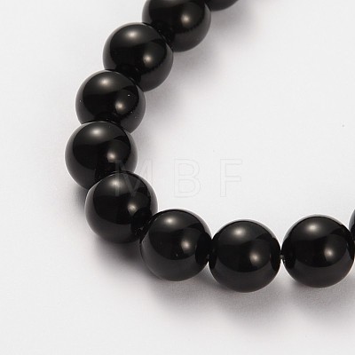 Natural Gemstone Obsidian Round Beads Strands G-O030-4mm-08-1
