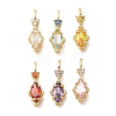 Brass Glass Pendants KK-U061-20G-M-1