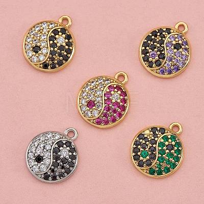 5Pcs Eco-Friendly Brass Micro Pave Cubic Zirconia Charms ZIRC-SZ0003-71-1