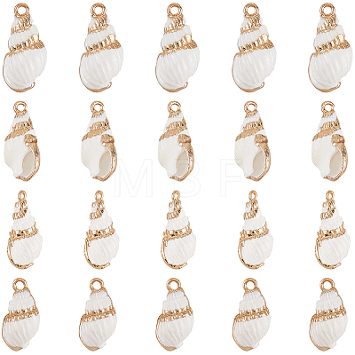 30Pcs Electroplated Spiral Shell Pendants SSHEL-SC0001-29A-1