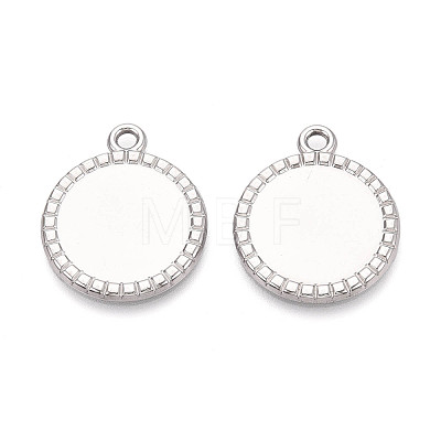 304 Stainless Steel Pendant Cabochon Settings STAS-N108-69P-1