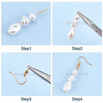 SUNNYCLUE DIY Imitation Pearl Dangle Earring Making Kits DIY-SC0016-53-1