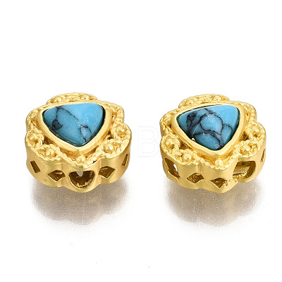 4-Hole Synthetic Turquoise Beads KK-S310-38A-1