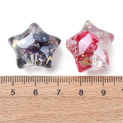 Transparent Resin & Paillette Beads RESI-C073-06-1