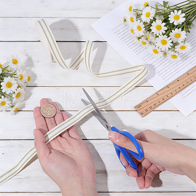 Cotton Stripe Pattern Ribbon OCOR-WH0078-550B-1