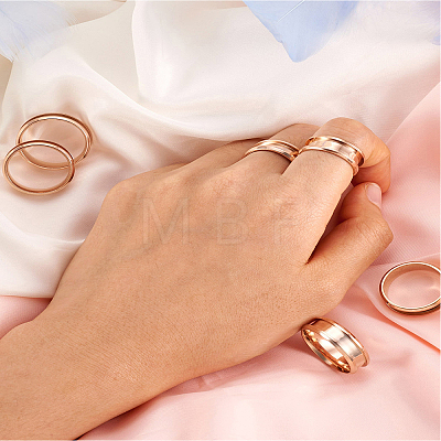 Yilisi 6Pcs 6 Size 201 Stainless Steel Grooved Finger Ring Settings FIND-YS0001-11-1