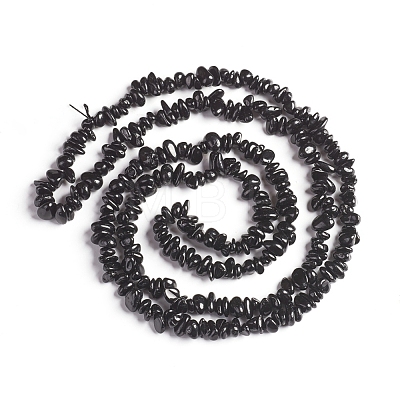 Natural Black Spinel Chips Beads Strands G-D0002-A17-1