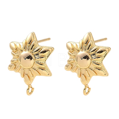 Brass Stud Earring Findings KK-C099-14G-1