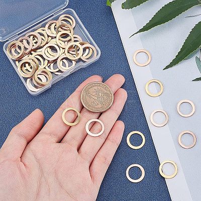 Unicraftale 60Pcs 2 Colors PVD Vacuum Plating 304 Stainless Steel Linking Rings STAS-UN0018-37-1