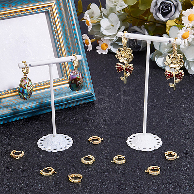 12Pcs Brass Huggie Hoop Earring Findings KK-CN0003-37-1