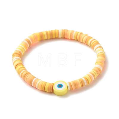 Handmade Polymer Clay Heishi Beads Stretch Bracelets Set BJEW-JB07406-01-1
