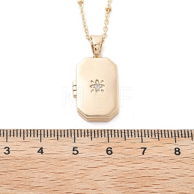 Clear Cubic Zirconia Locket Necklaces LS-NJEW-A036-01B-1