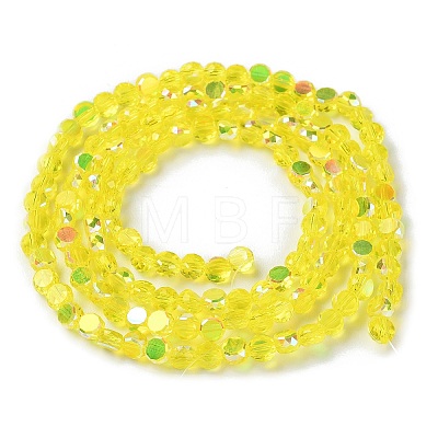 Transparent Electroplate Glass Beads Strands GLAA-Q099-A01-11-1