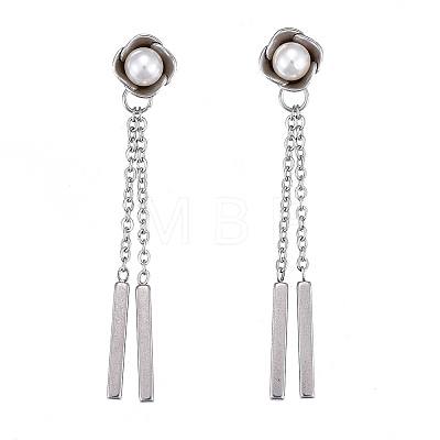 304 Stainless Steel Chain Tassel Earrings EJEW-I248-39-1