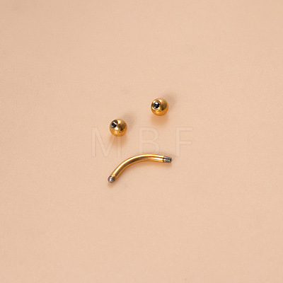 G23 Titanium Eyebrow Round Ball Curved Barbell Eyebrow Rings WGFD71D-35-1