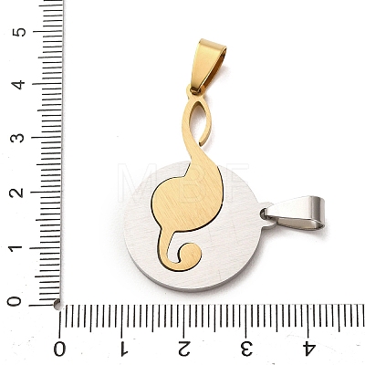 304 Stainless Steel Rhinestone Split Pendants STAS-F368-12GP-1