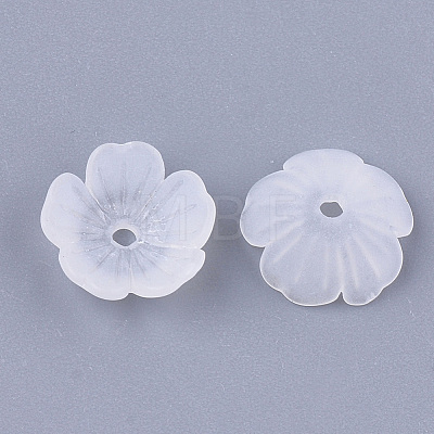 5-Petal Transparent Acrylic Bead Caps X-FACR-T001-11-1