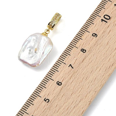 Natural Baroque Keshi Pearl Pendants PALLOY-JF05284-1