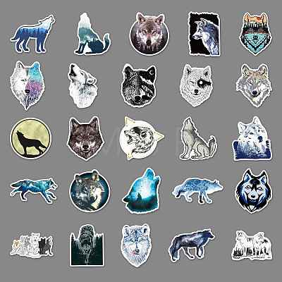 50Pcs PVC Cartoon Stickers WOLF-PW0001-04-1