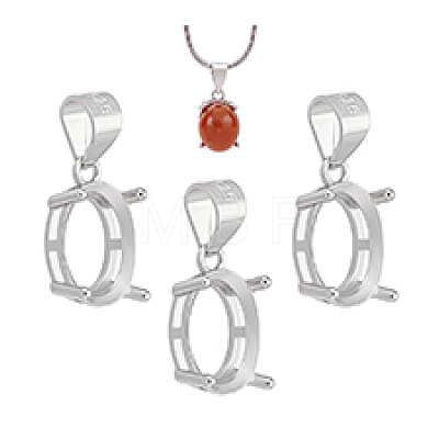 3Pcs Sterling Silver Basket Pendant Setting with Prongs Mounting FIND-PH0028-44-1