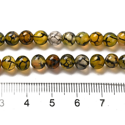 Natural Dragon Veins Agate Beads Strands G-G515-6mm-02A-1