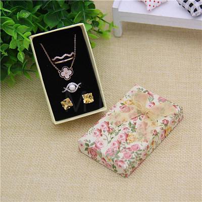 Flower Pattern Cardboard Jewelry Packaging Box X3-CBOX-L007-003C-1