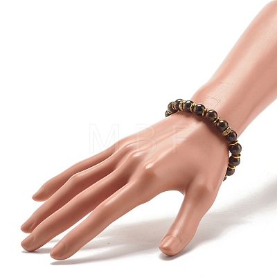 Gemstone Round Beaded Stretch Bracelet for Women BJEW-JB07708-1