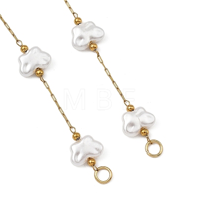 ABS Imitation Pearl Butterfly 304 Stainless Steel Bracelet Making AJEW-JB01650-1