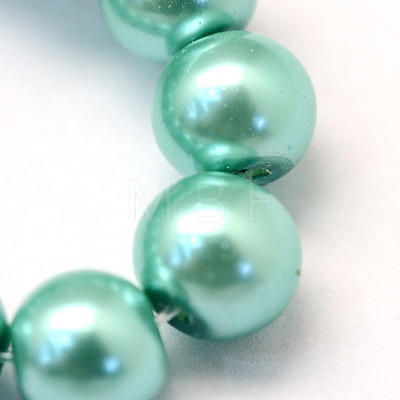 Baking Painted Pearlized Glass Pearl Round Bead Strands X-HY-Q330-8mm-32-1